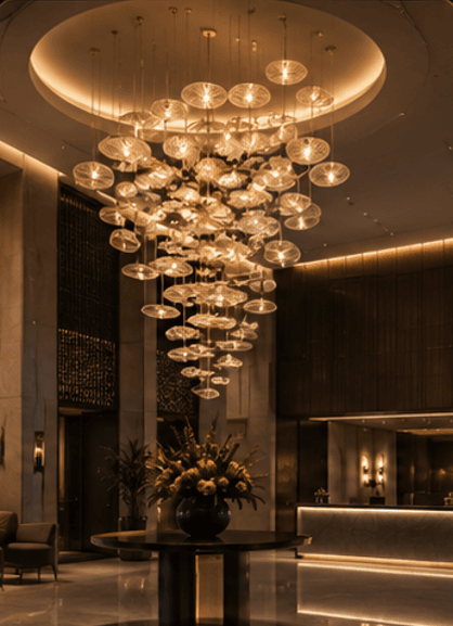 Lobby chandeliers