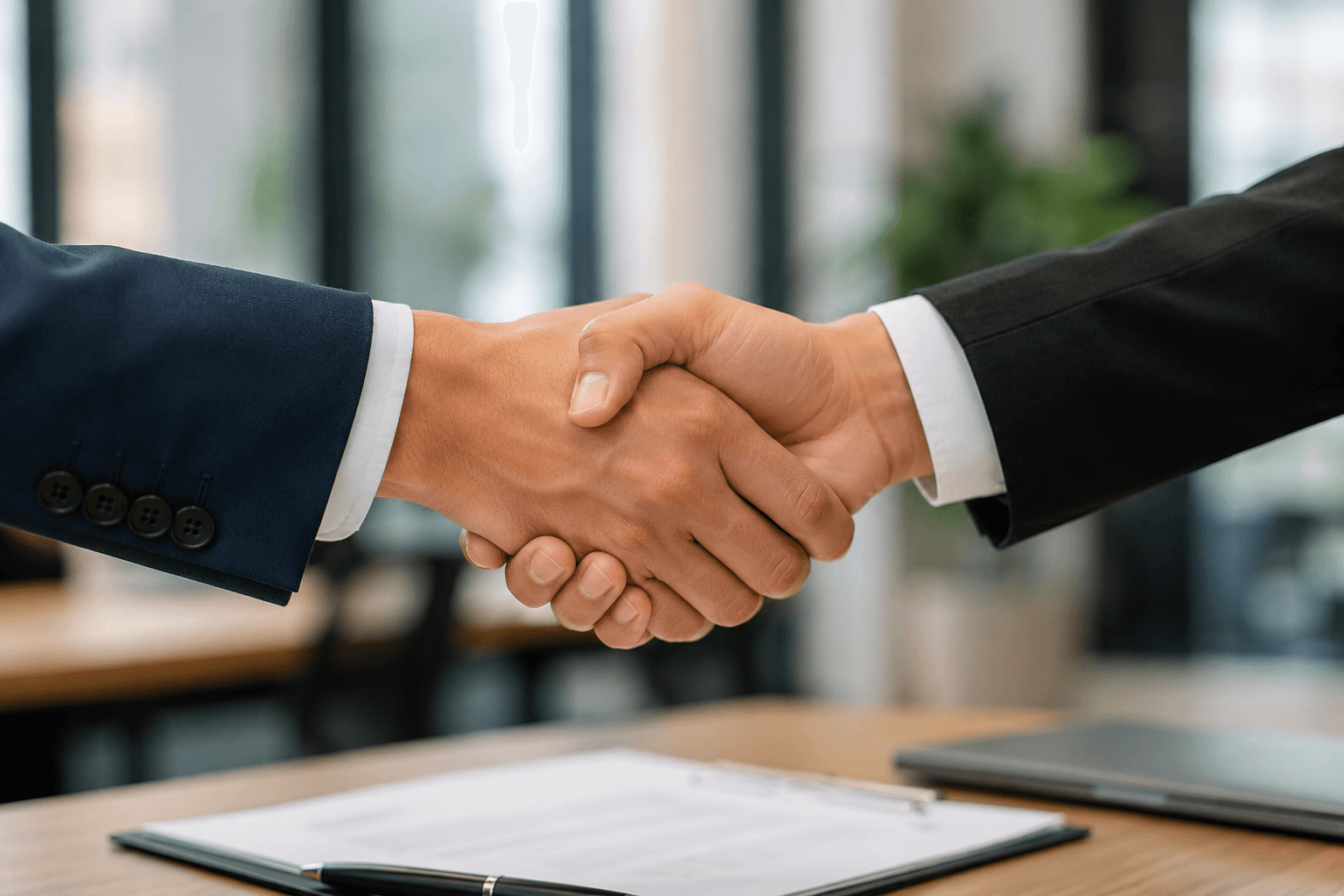Harmonize handshake, hands and forearms