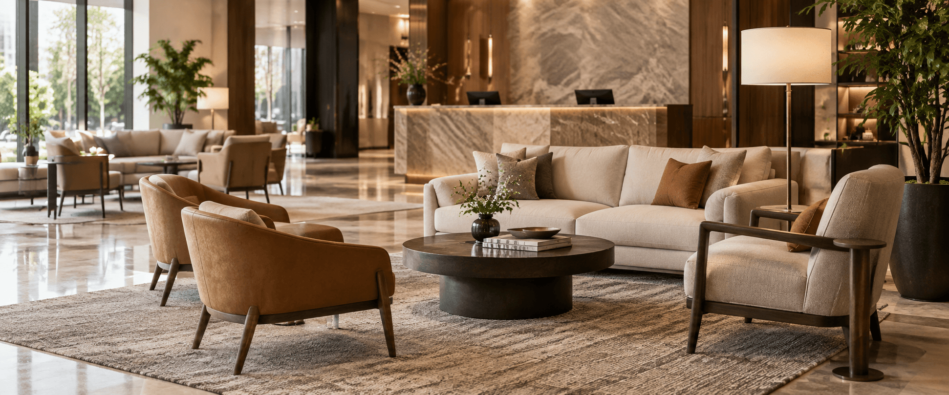 Hospitality — Bright, warm, human hospitality suites, office workspaces, healthcare and education settings