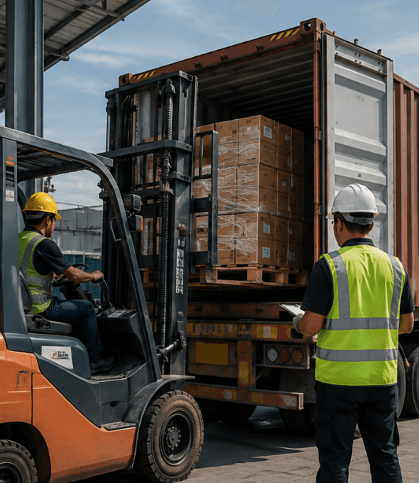 Container loading at the factory
